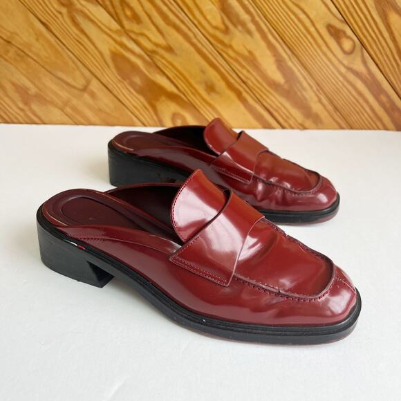 Franco Sarto Georgie Square Toe Mule in Claret Burgundy Red - Picture 1 of 7